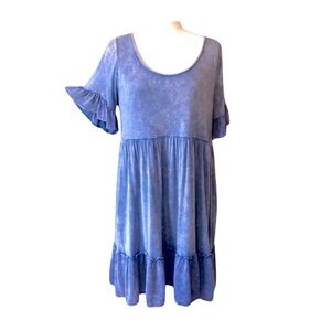 BOUTIQUE ITEM- Blue Mineral Washed Dress